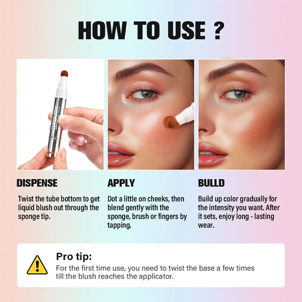 Daily Makeup Liquid Blush Stick for Natural Glow and Smooth Application