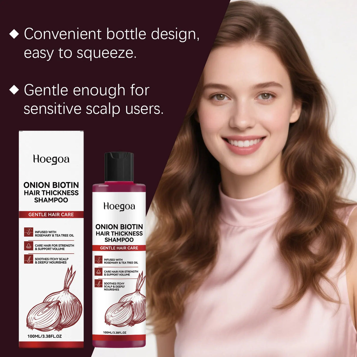 Daily Shower Onion Biotin Shampoo for Voluminous and Smooth Hair Care