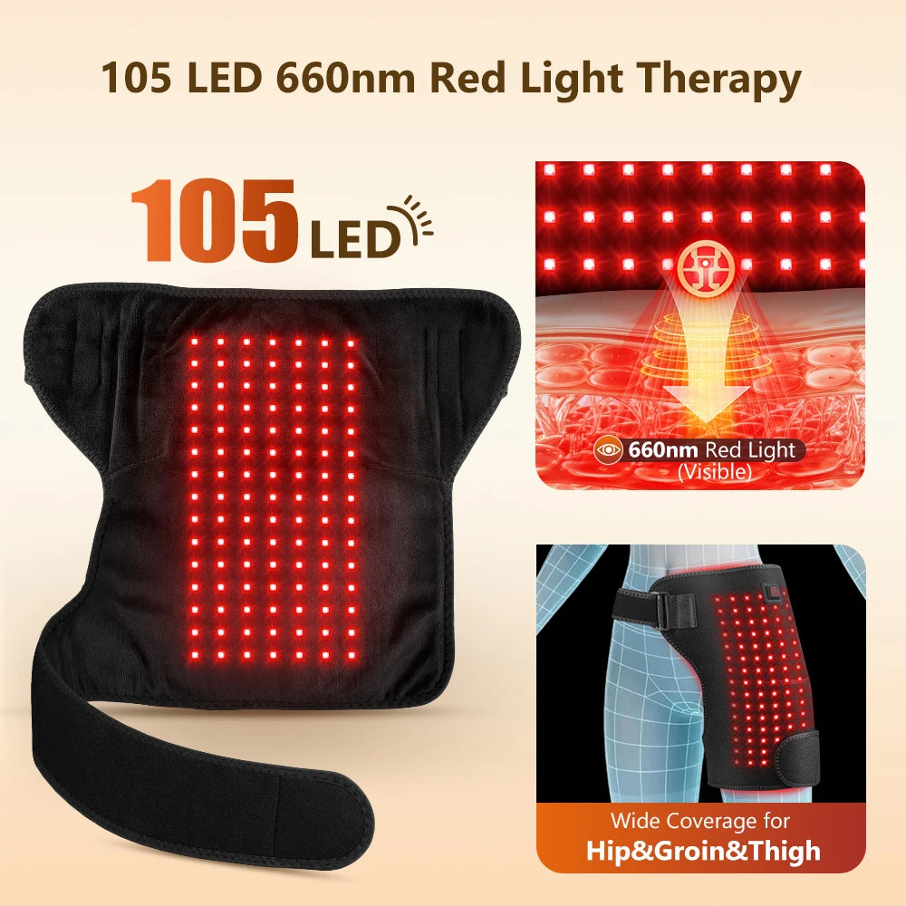Home relaxation red light heating hip brace for soothing comfort support