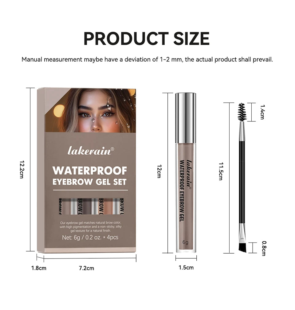 Daily Makeup Routine Waterproof Eyebrow Gel Set for Natural Long-Lasting Wear