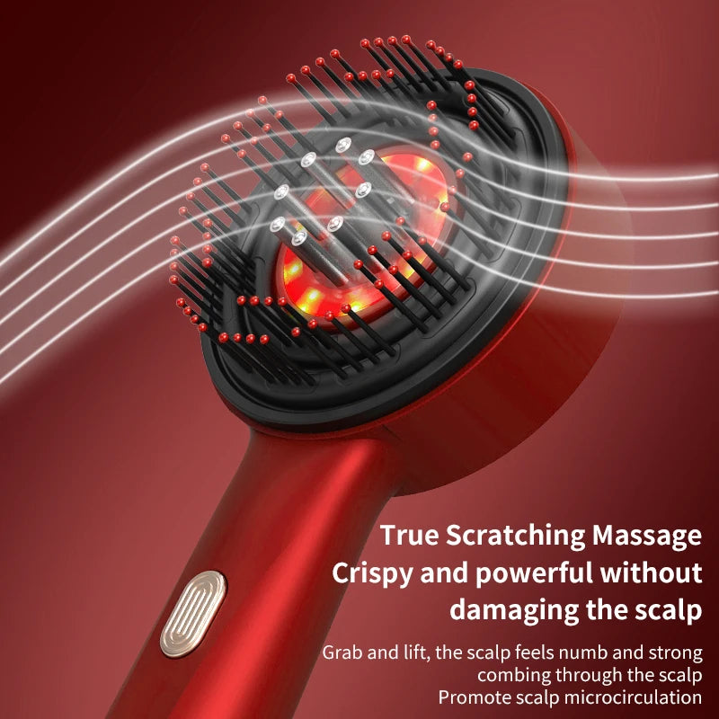 Scalp Care Electric Massage Comb with Red Light and Oil Applicator
