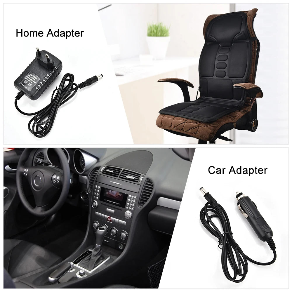 Home and Car Electric Back Massager Chair Cushion with Heat and Vibration - 18