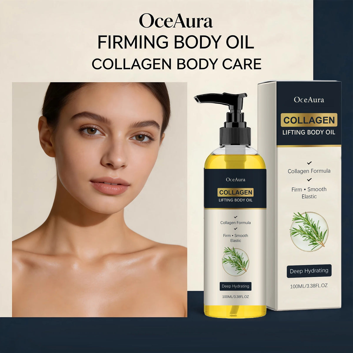 Dry Skin Body Care Collagen Lifting Body Oil for Deep Hydration & Firming