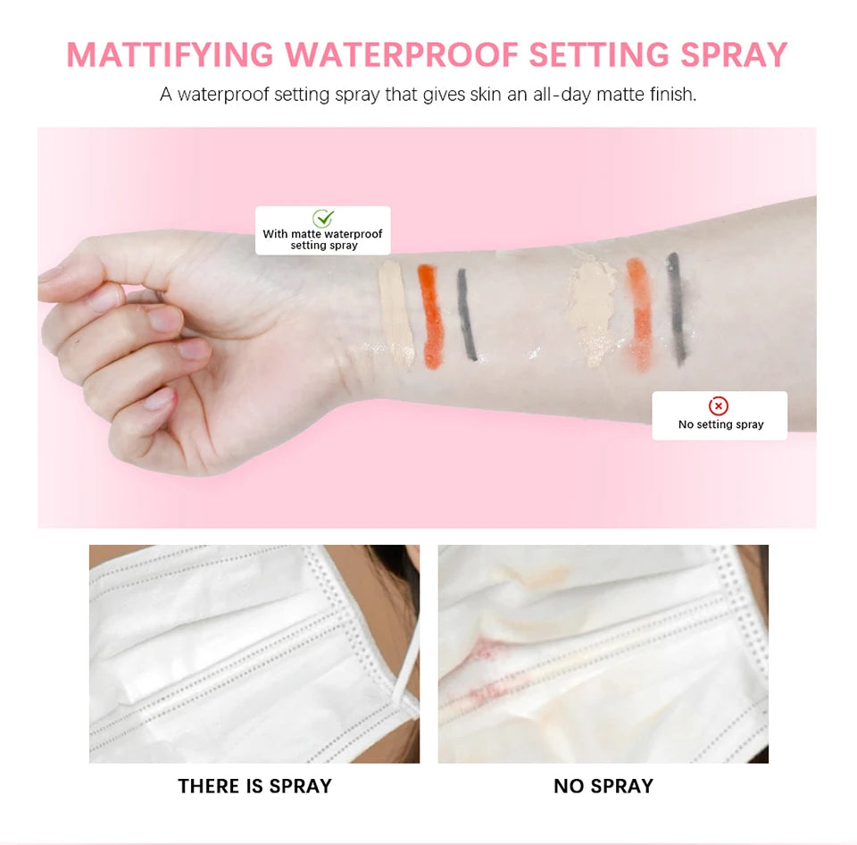 Daily Makeup Routine Waterproof Setting Spray for Long Lasting Matte Finish - 9