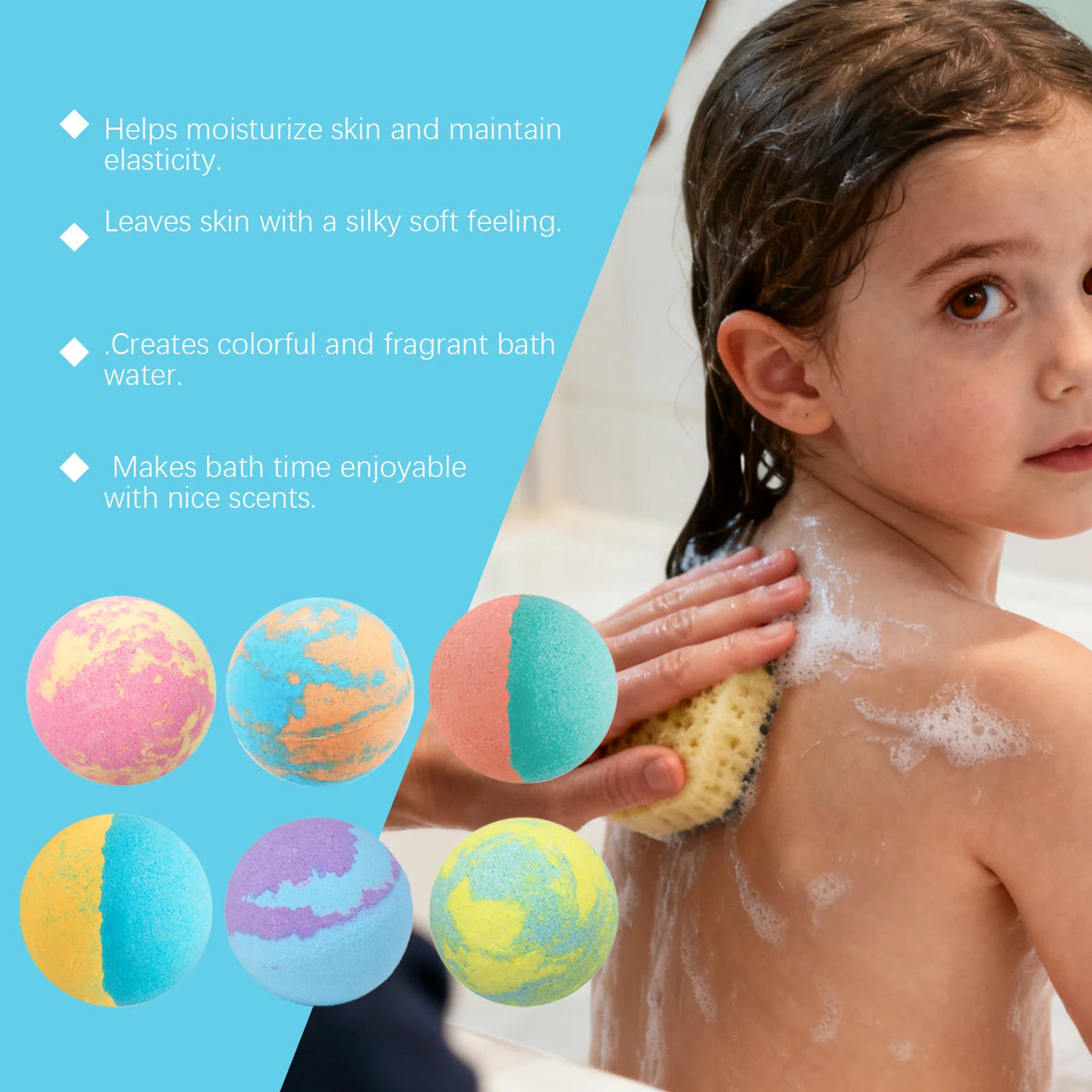 Bath Time Kids Bath Ball Moisturizing and Cleansing Fizzy Balls Gift Set