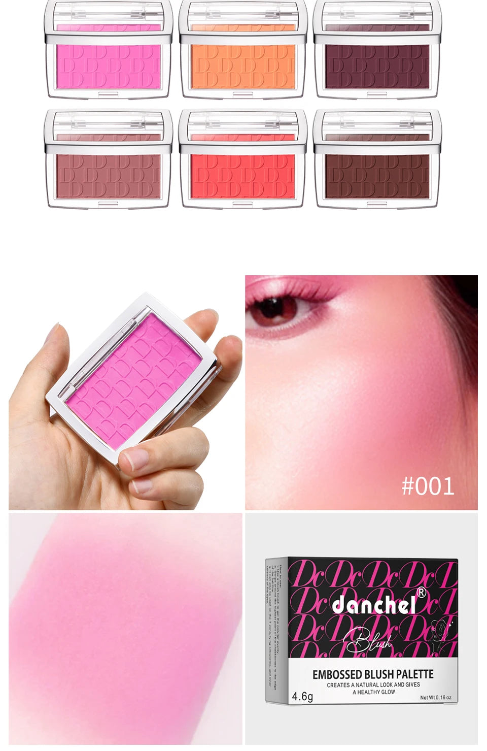 Daily Face Makeup Embossed Blush Palette with Natural Matte Finish - 13