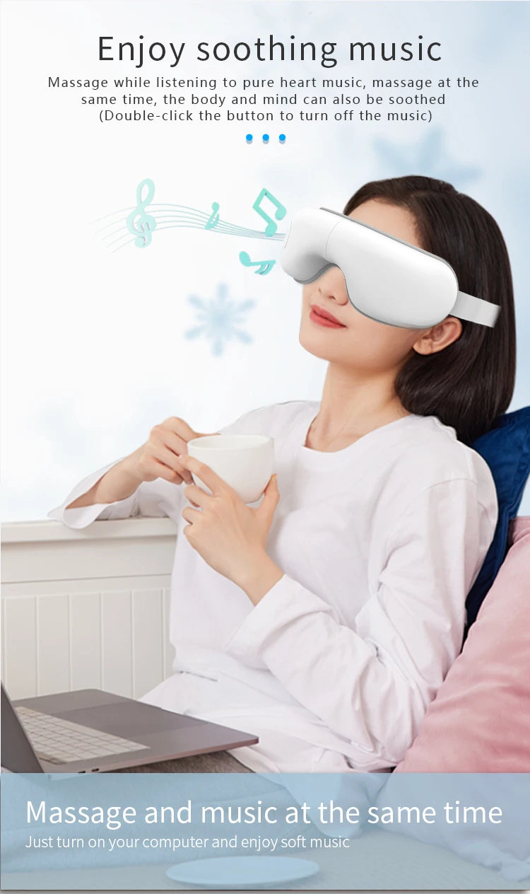 Dry Eyes Relief Rechargeable Eye Massager with Air Pressure and Heat