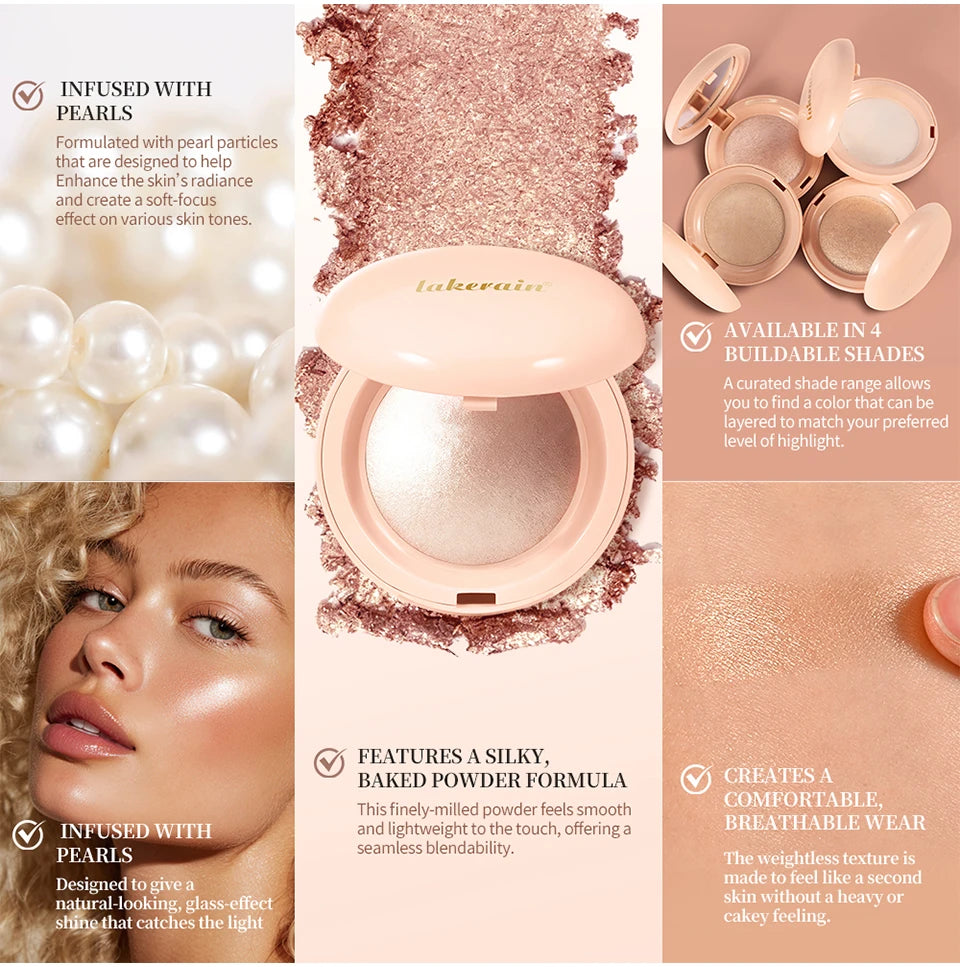 Daily Makeup Highlighter Powder for Natural Luminous Glow and Brightening - 10
