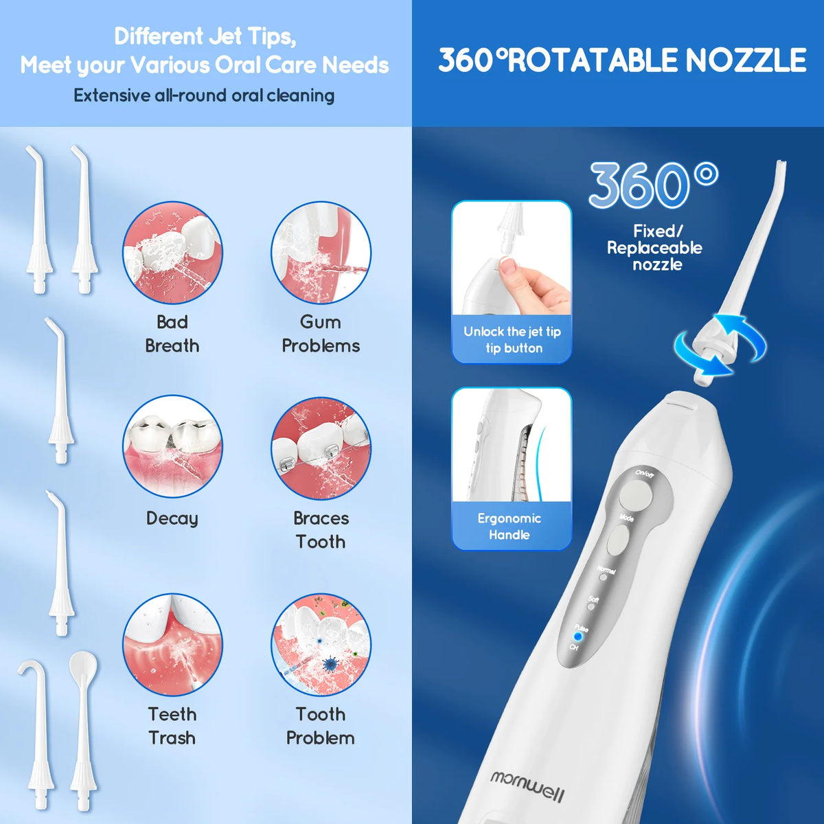 Bathroom oral care water flosser and electric toothbrush combo set
