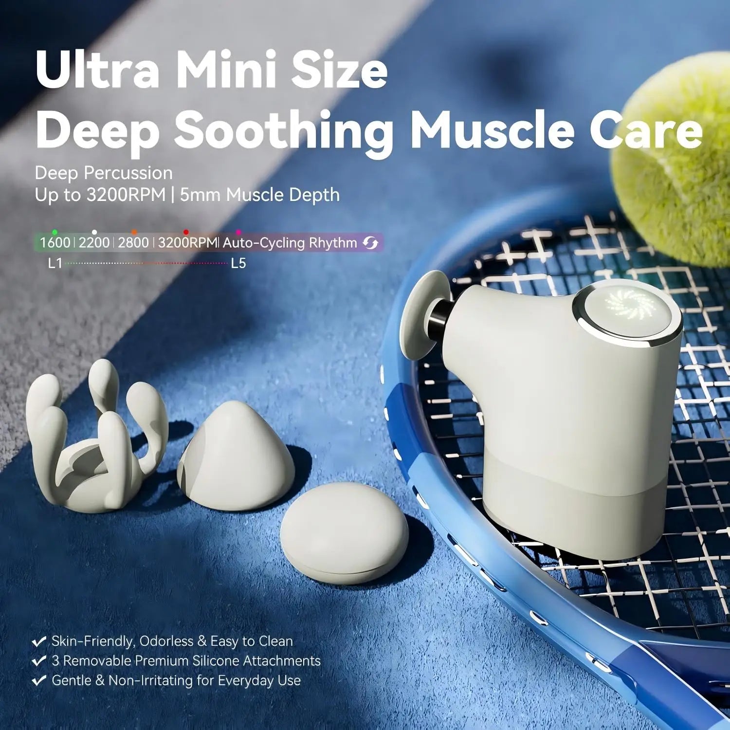 Home and travel muscle relief mini massage gun for total relaxation - 3