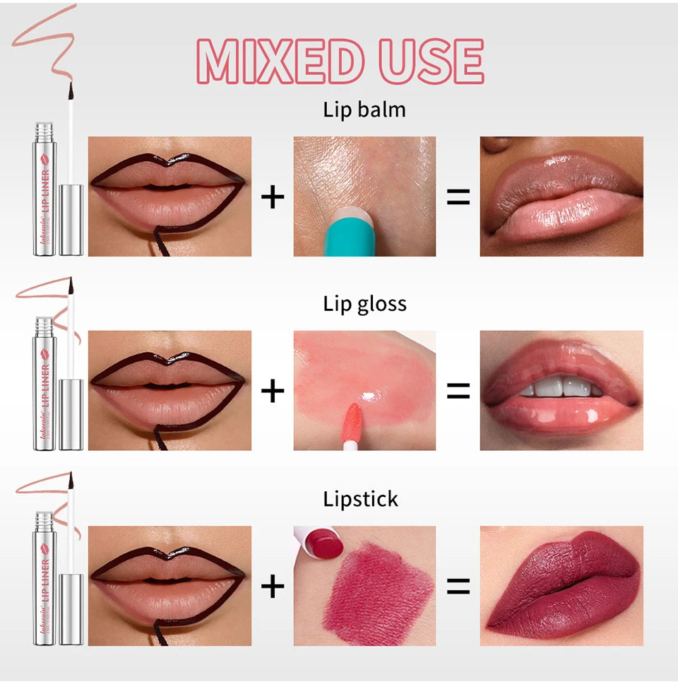 Daily Makeup Peel Off Lip Liner for Long Lasting Smudge Proof Definition - 11