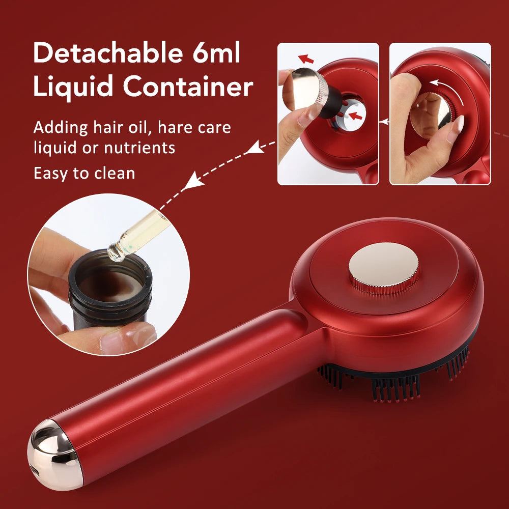 Scalp Care Electric Massage Comb with Red Light and Oil Applicator - 23