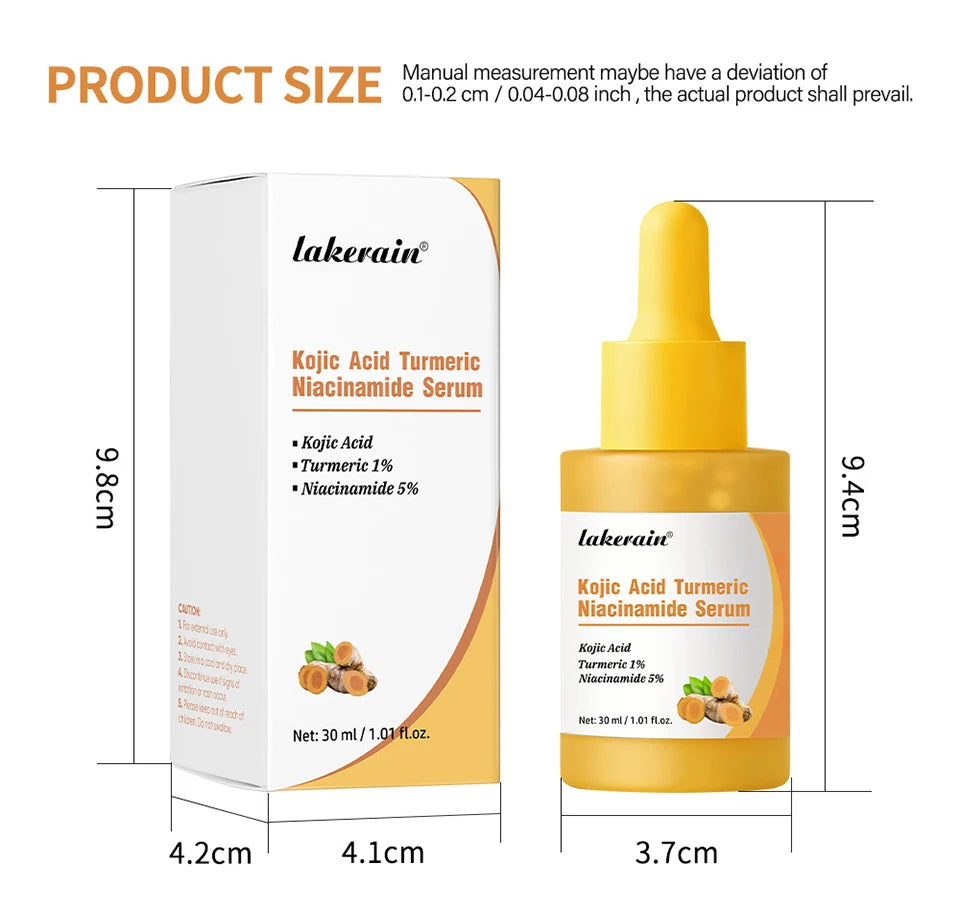 Face Skin Kojic Acid Turmeric Serum for Brightening and Hydration