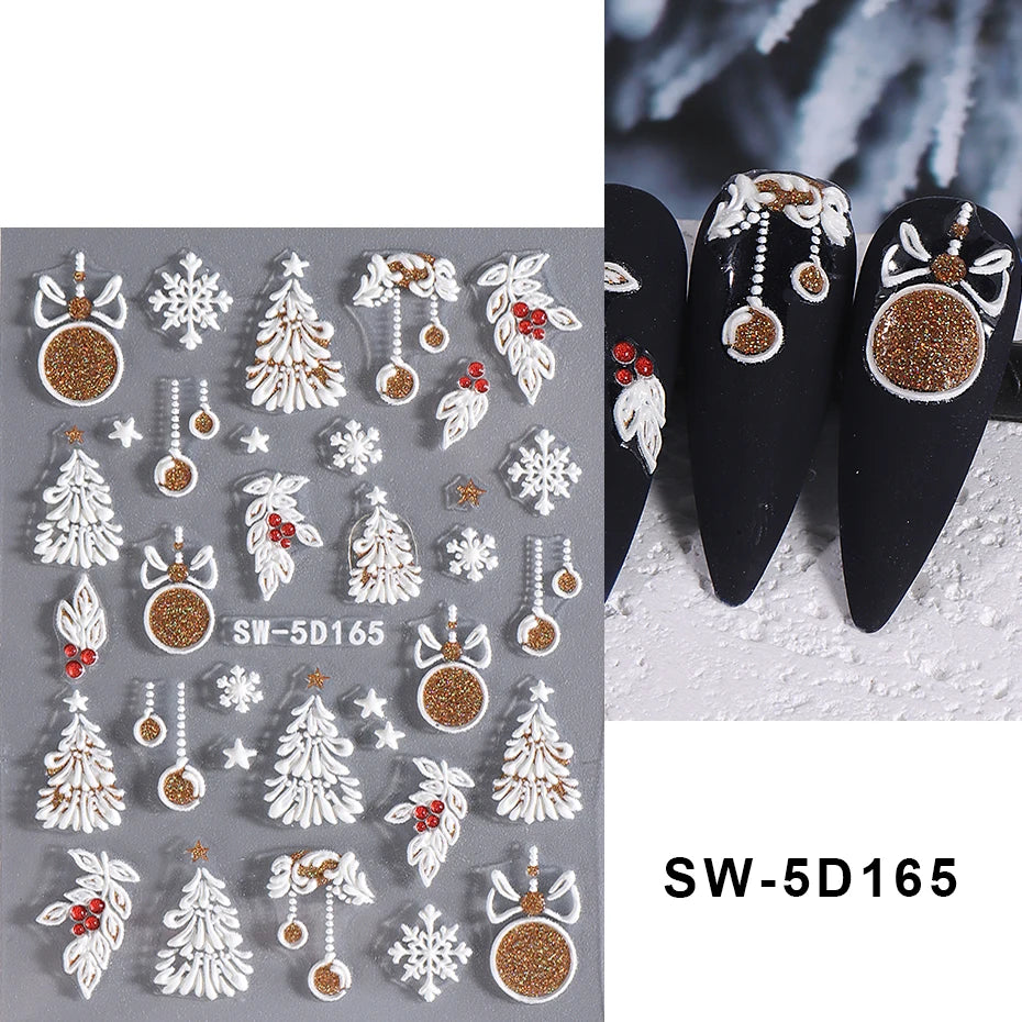 Christmas party nail art decor winter sticker for holiday manicure styling - 70