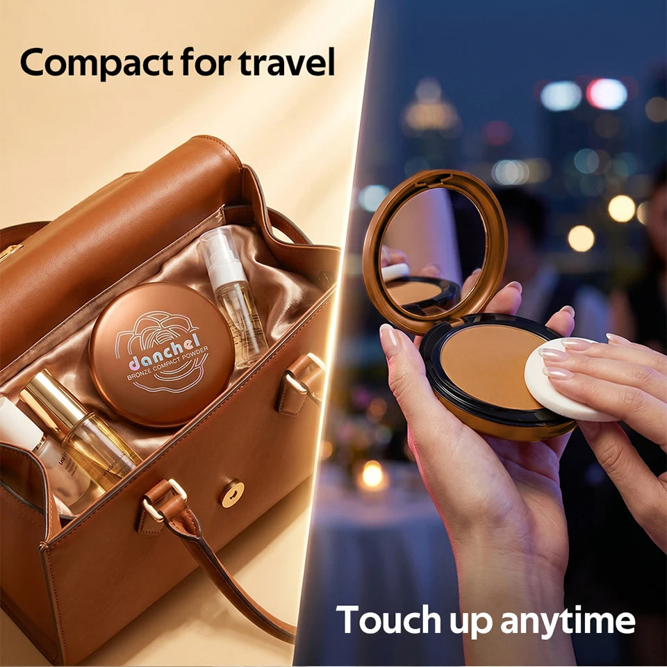 Daily Makeup Bronze Compact Powder for Flawless Matte Finish Coverage - 11