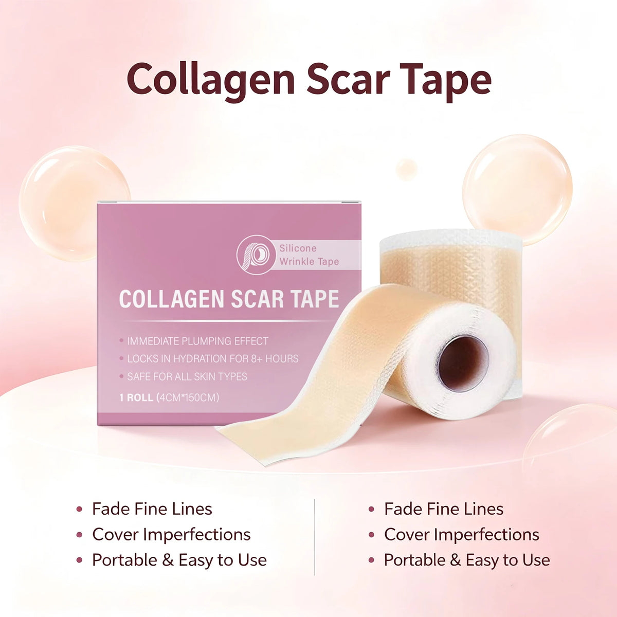 Daily Skin Care Silicone Collagen Scar Tape for Smooth Texture and Hydration