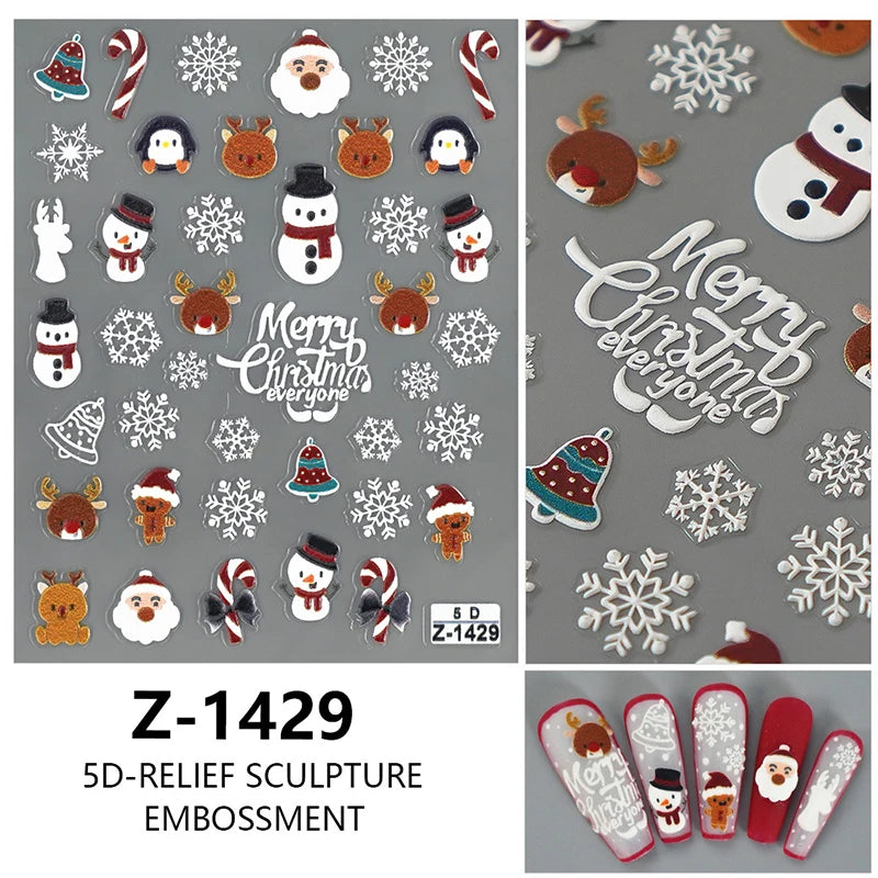 Christmas party nail art decor winter sticker for holiday manicure styling - 25