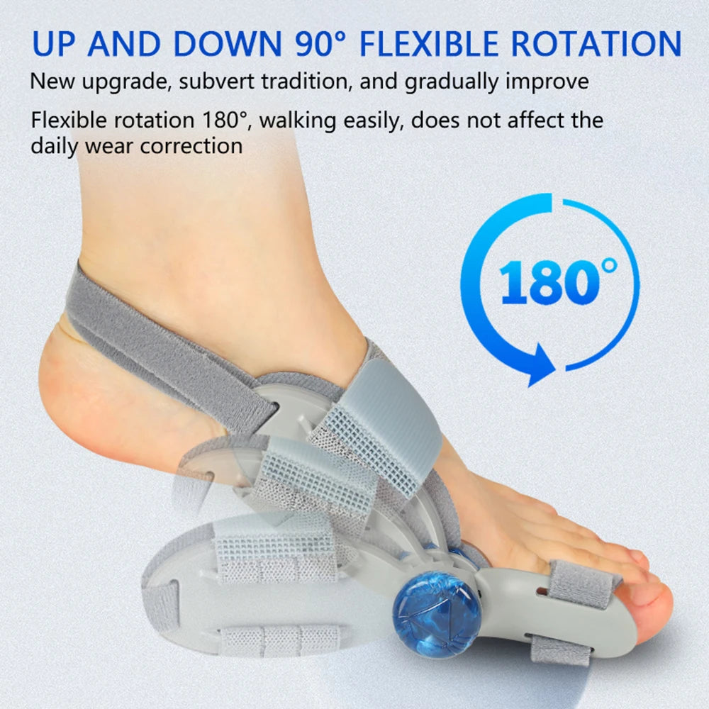 Home bunion adjuster brace with knob dial for comfortable toe alignment