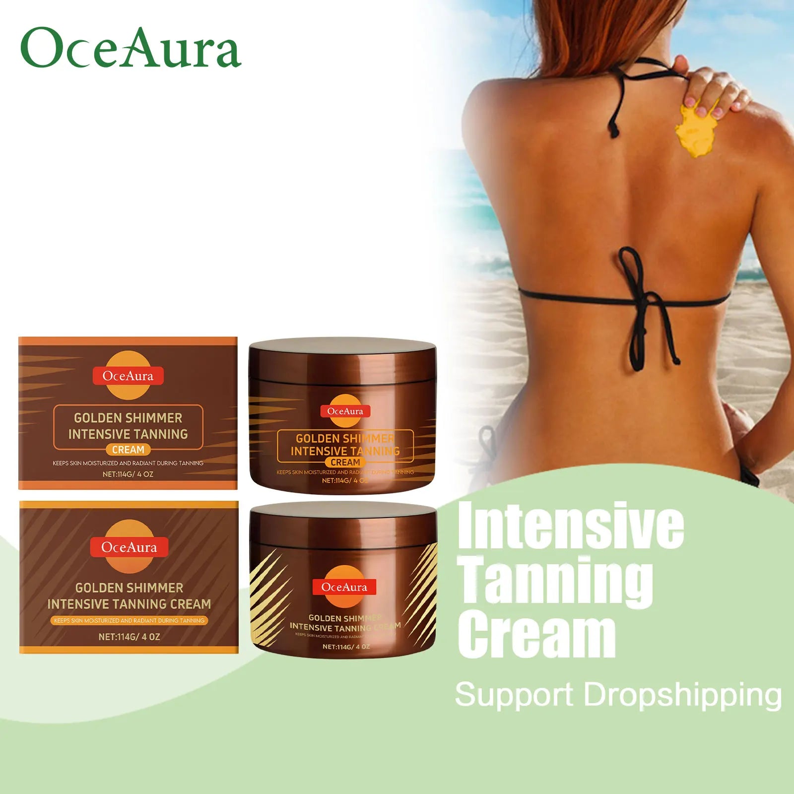 Beach Tan Shine Brown Tanning Accelerator Cream for Natural Glow - 1