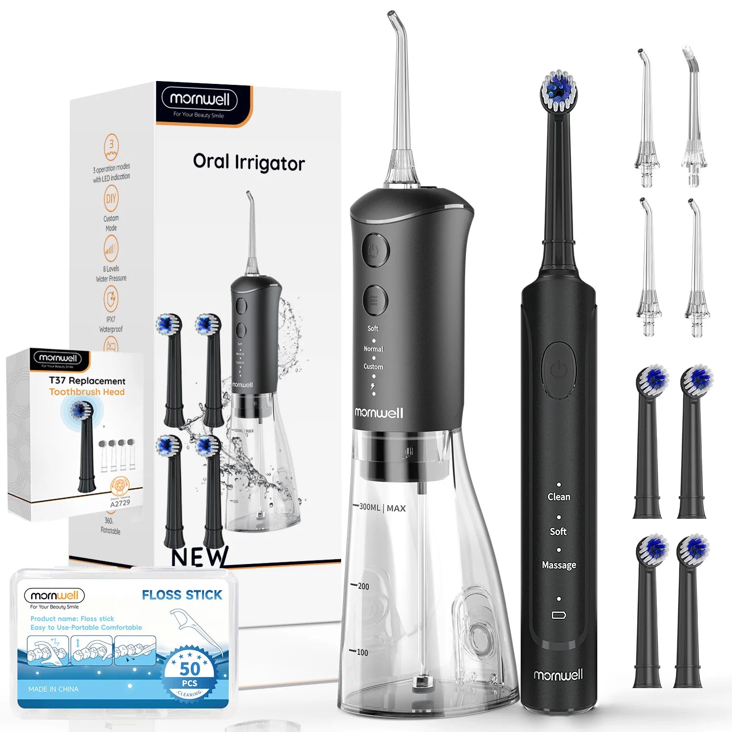 Bathroom Water Flosser and Electric Toothbrush Combo for Oral Clean Kit - 20