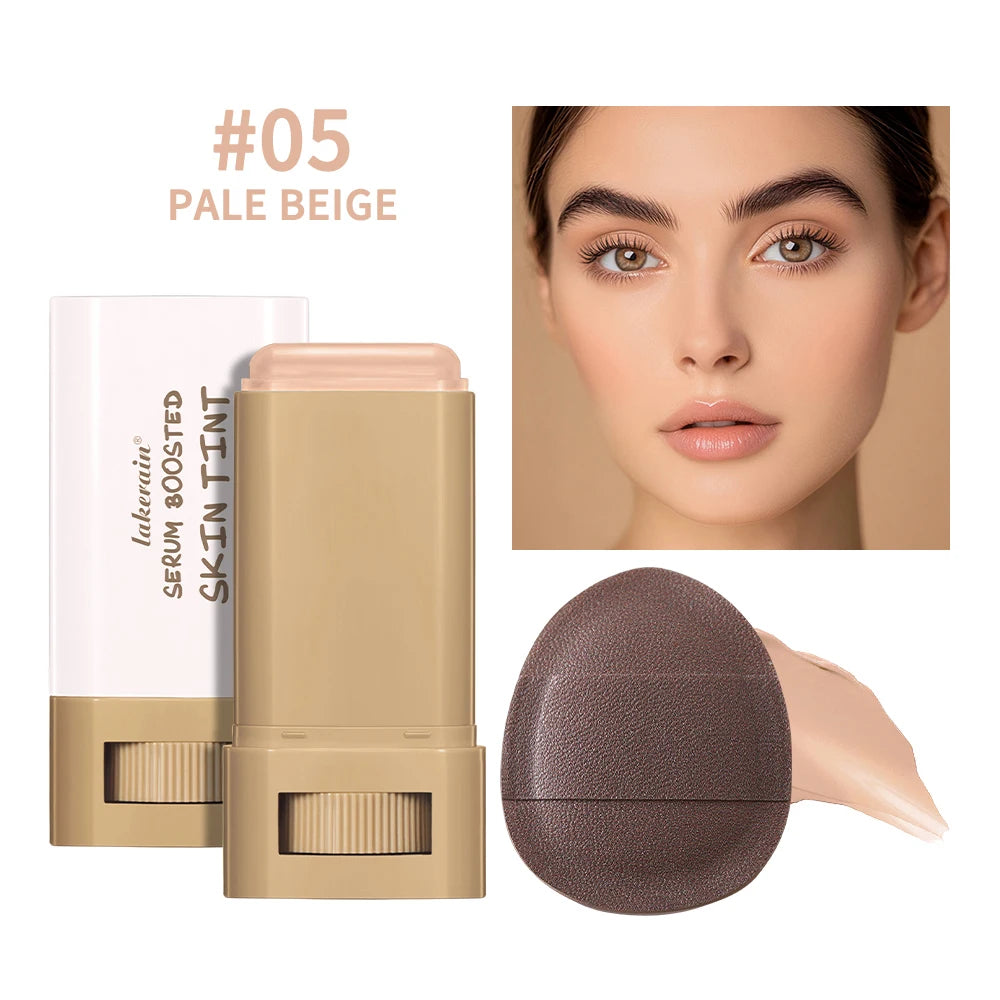 Daily Makeup Skin Tint Stick Serum with Puff for Natural Coverage