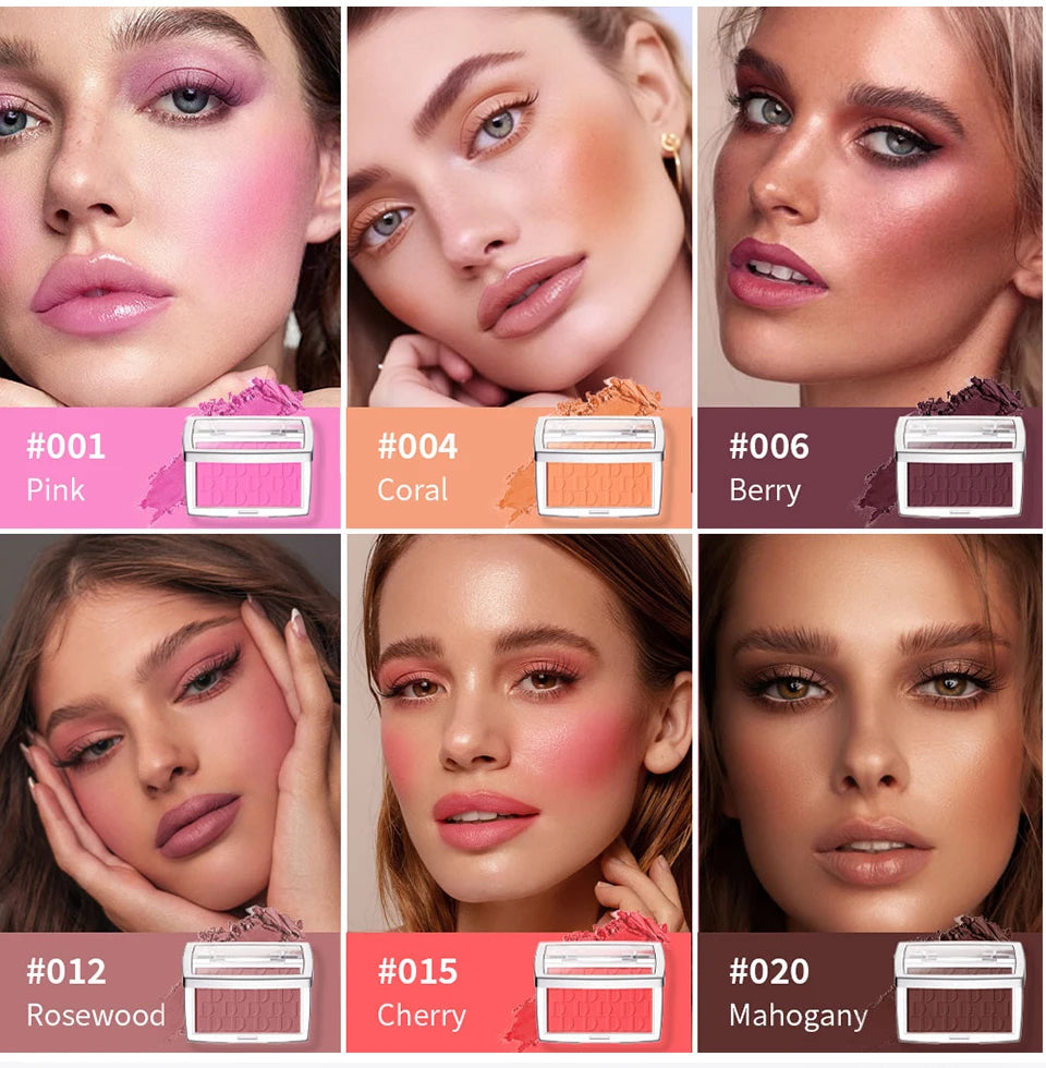 Daily Makeup Embossed Blush Palette with Natural Color Rendering and Glow