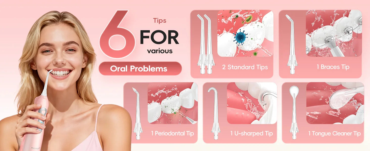 Bathroom Oral Care Water Flosser with Rechargeable Battery and 300ML Tank - 16