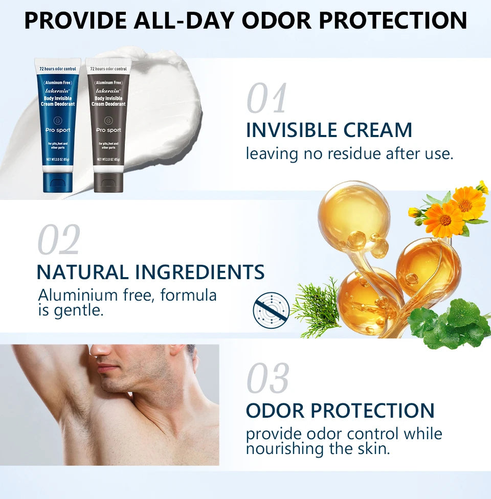 Daily use body deodorant stick with long lasting odor protection control